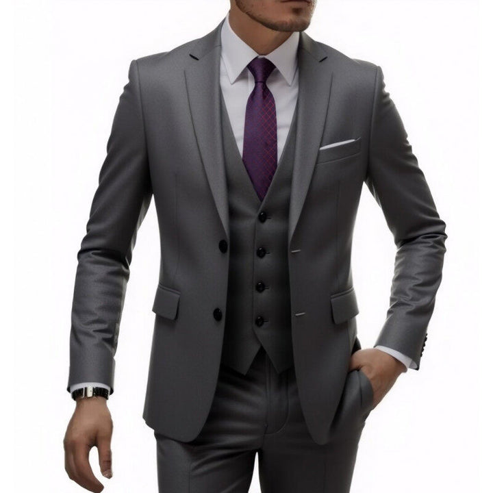 Herren nan dreiteiliges Slim-Fit Anzugset mit Weste, schmalem Revers und taillierter Silhouette Drune