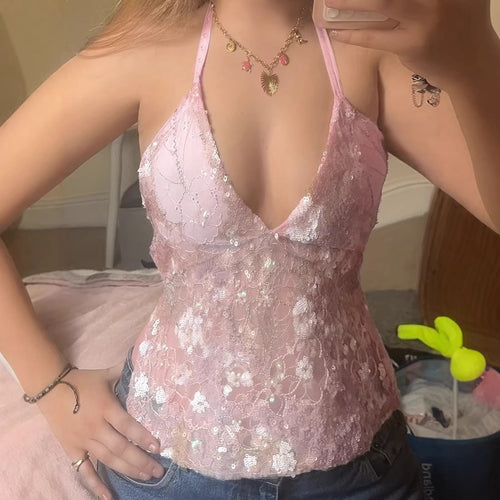Damen Spitzen-Bandeau-Oberteil mit Blumenapplikationen und verstellbaren Trägern Drune