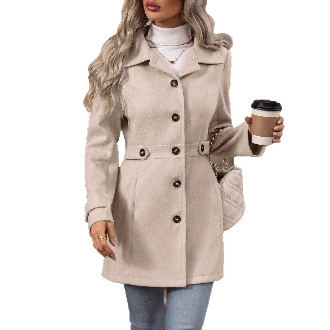 Damen Modische Übergangsjacke mit eleganten Knopfdetails und tailliertem Schnitt Drune