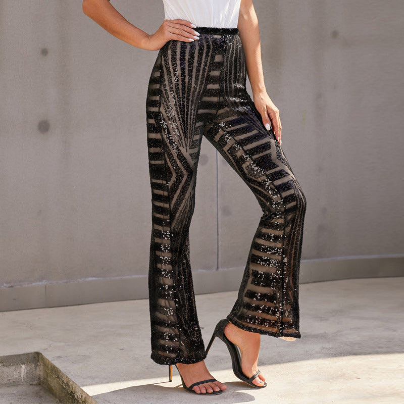 Drune | Glitzer Schlagpaillettenhose