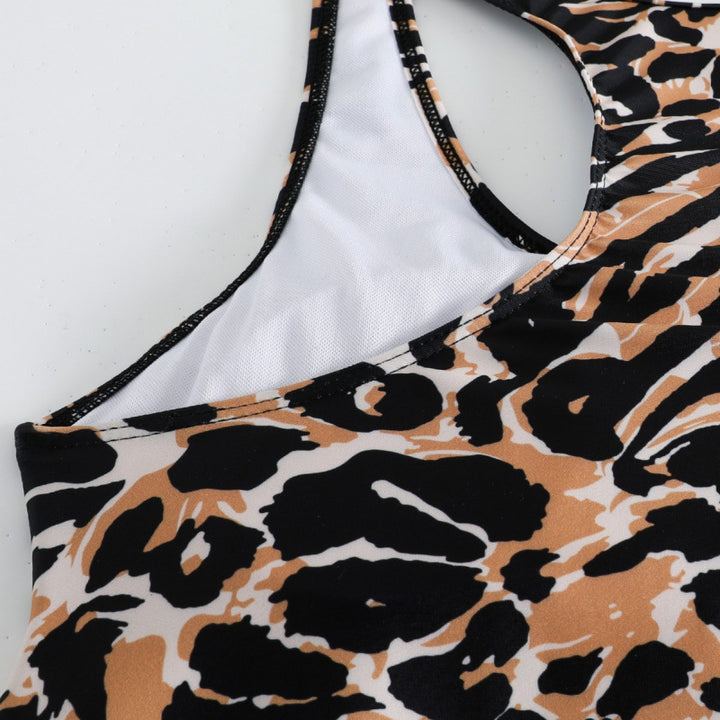 Damen Tankini-Set mit modischem Tiermuster und elastischem Hochbund Drune