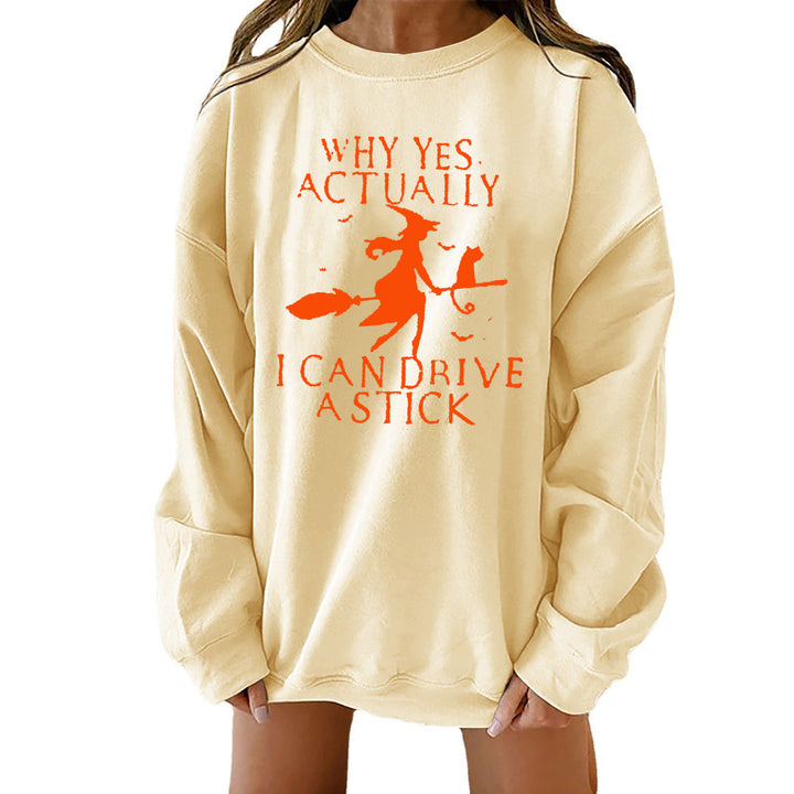 Damen Sweatshirt mit kreativem Hexenmotiv Drune