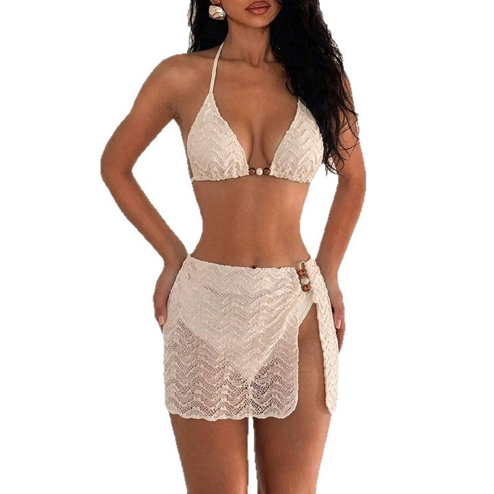 Damen Spitzen-Bikini-Set mit raffiniertem Wickelrock Drune