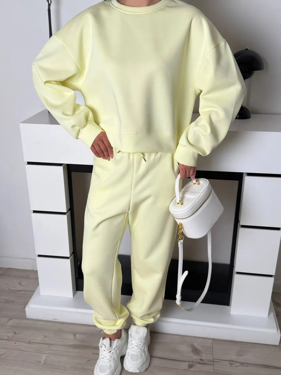Damen Komfortables Sweatset mit lässiger Passform und hohen Bündchen Drune