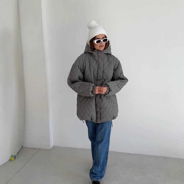 Damen Gesteppter Parka mit einem hohen Kragen und weichem Innenfutter Drune