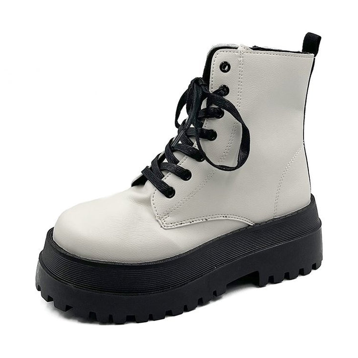 Damen Schnürstiefel mit robuster Plateausohle und elegantem Obermaterial Drune