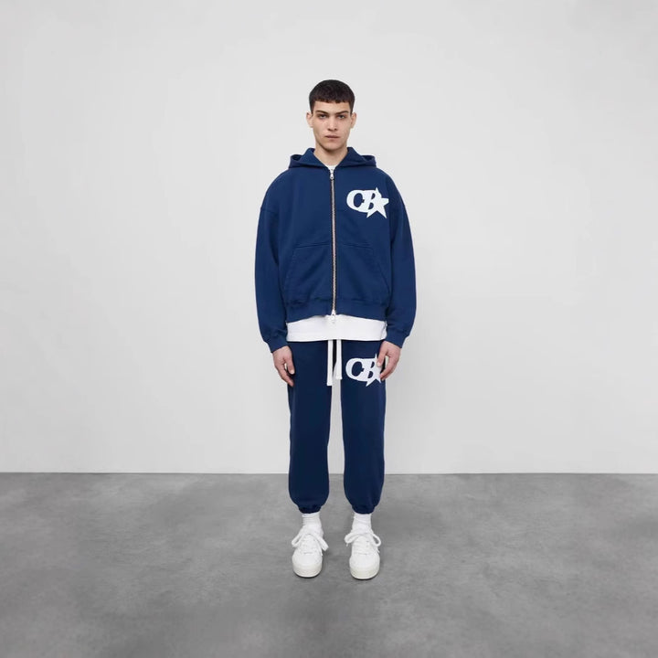 Herren Kapuzensweatjacke mit stylischem Logo und bequemen Bund Drune