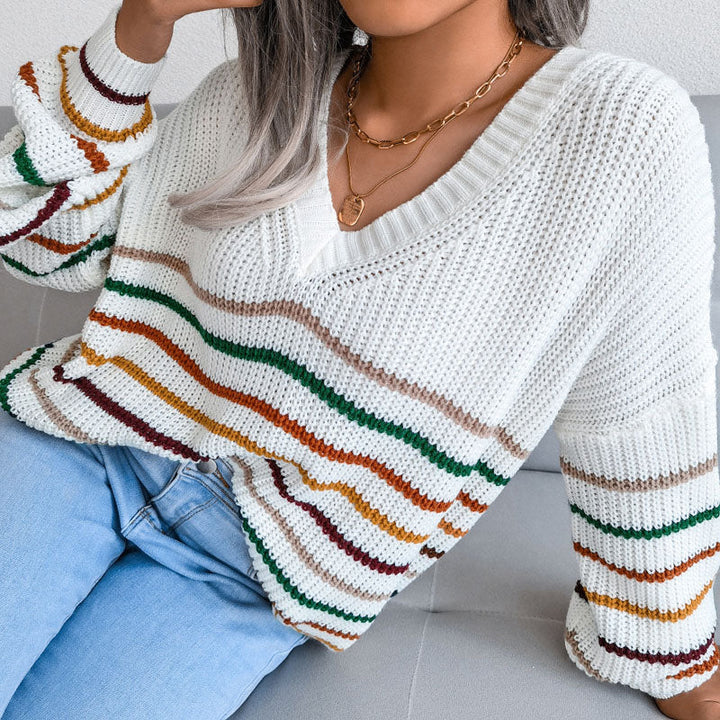 Drune | Gestreifter Pullover mit Farbkontrast