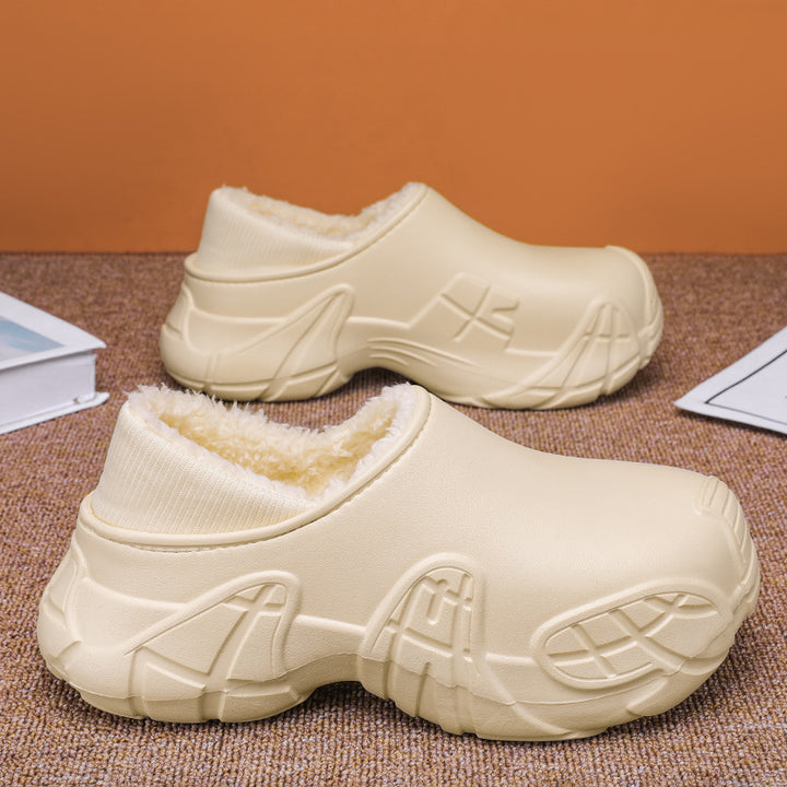 Damen Gemütliche Clogs mit flauschigem Innenfutter und rutschfester Sohle Drune