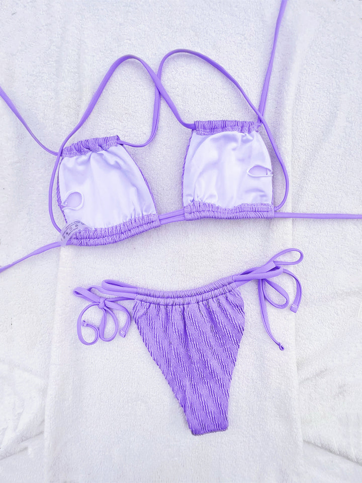 Damen Triangel-Bikini mit Rippstruktur und verstellbaren Trägern Drune