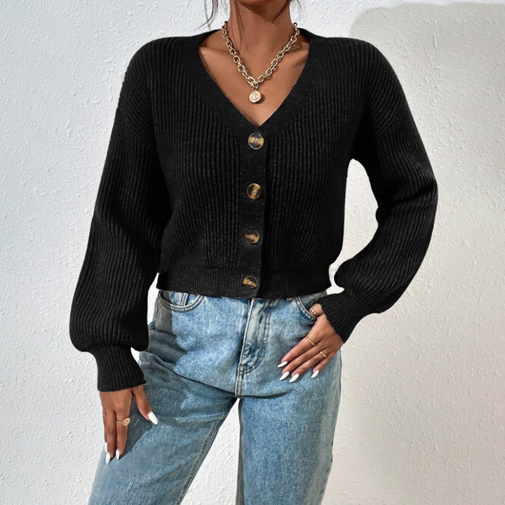 Damen Strickjacke mit strukturiertem Schnitt und dekorativen Knöpfen Drune