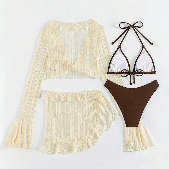 Damen Bikiniset mit transparentem Cover-Up und raffinierten Details Drune