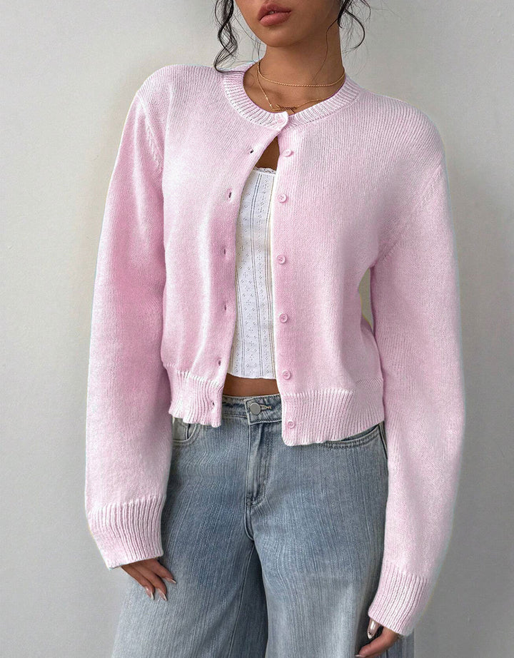 Damen Strickjacke mit feiner Rippstruktur und knöpfbarem Design Drune
