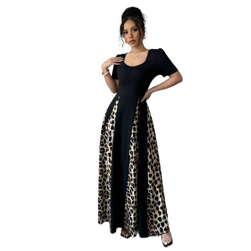 Damen Maxikleid mit elegantem Schnitt und modischem Tiermuster Drune