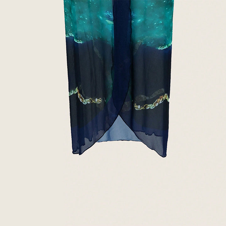 Damen Einteiler Badeanzug mit transparentem Wickelrock Drune