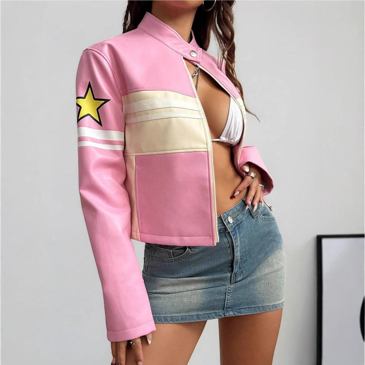 Damen Sportliche Kurzjacke mit detailreichen Applikationen Drune