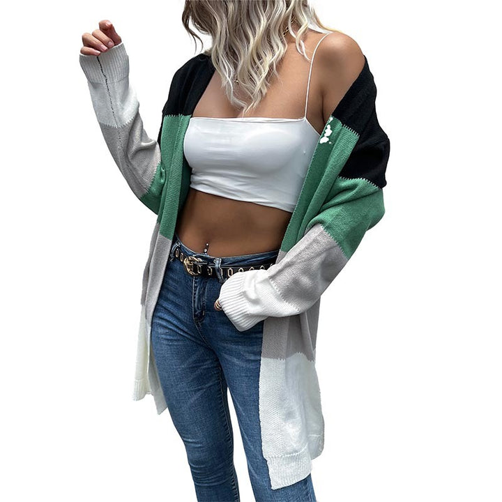 Damen Strickjacke im modischen Farbblockdesign Drune