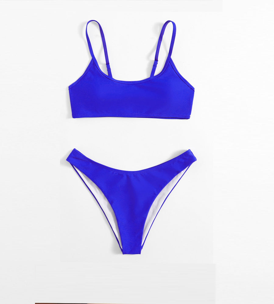 Damen Sportliches Bikini-Set mit verstellbaren Trägern und hohem Beinausschnitt Drune