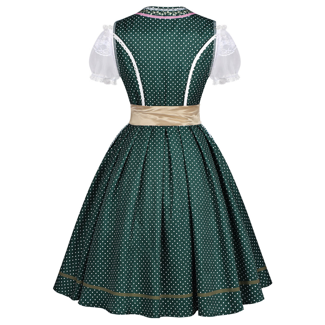 Damen nan traditionelles Dirndlkleid mit Schnürung und abnehmbarer Schürze Drune