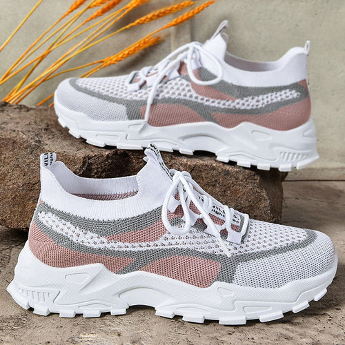 Herren nan gestrickter Sockensneaker mit elastischem Schlupfdesign und profiliertem Trail-Plateau Drune