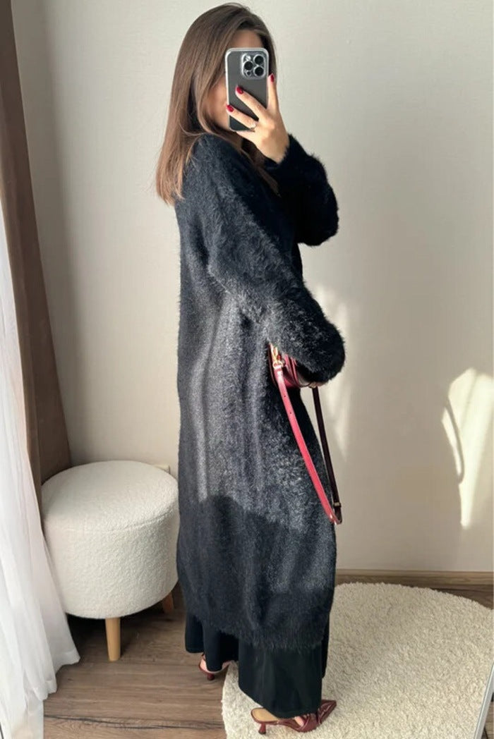 Damen Flauschiger Langstrickcardigan Drune