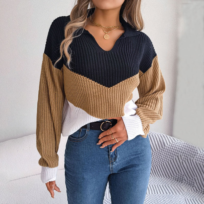 Drune | Pullover mit Gestricktem Farbblock für Damen