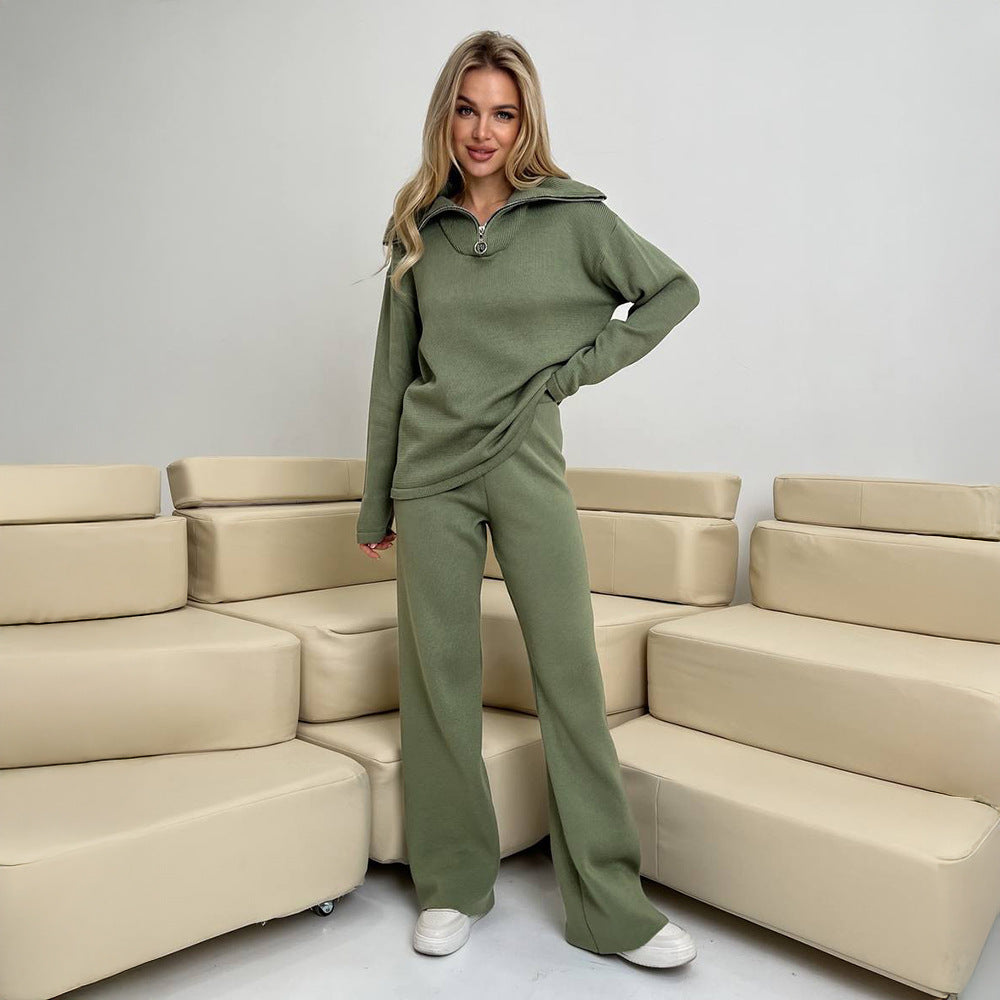 Damen gemütlicher Sportanzug aus weichem, atmungsaktivem Material mit stylischem Reißverschluss Drune