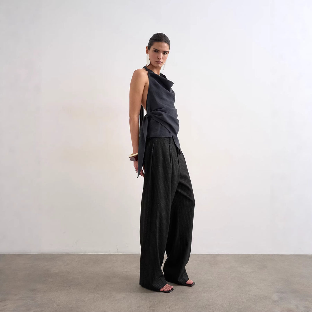 Damen Elegantes Wickeltop mit asymmetrischem Saum Drune