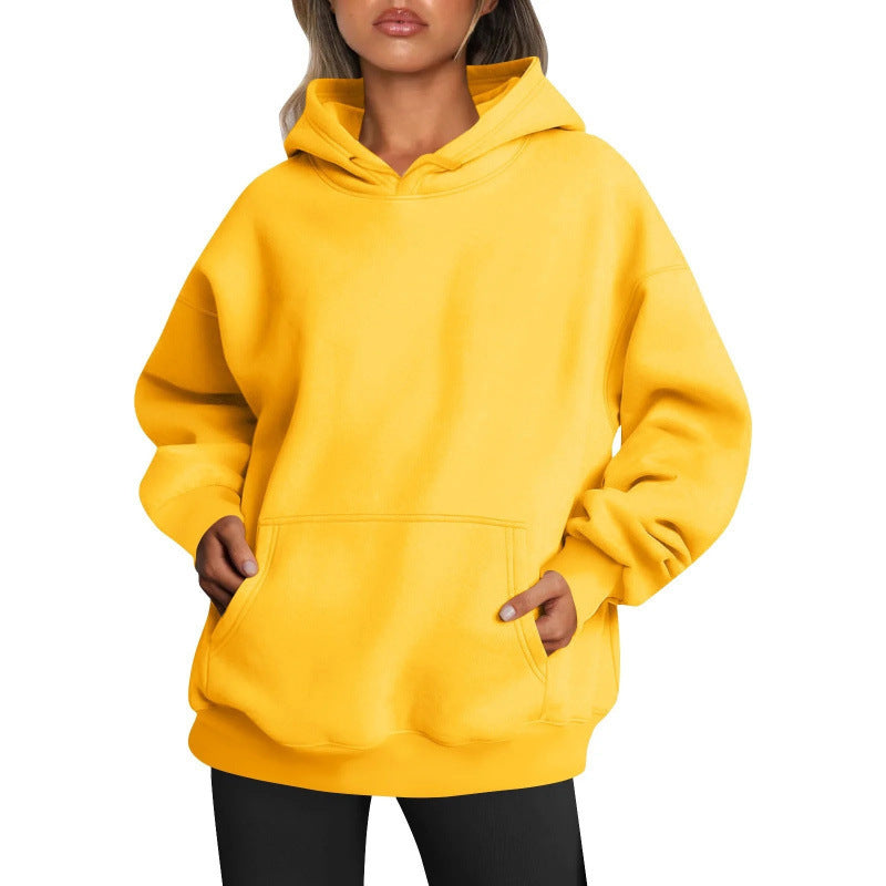 Damen Hoodie mit integriertem Taschen-Design und weichem Innenfutter Drune