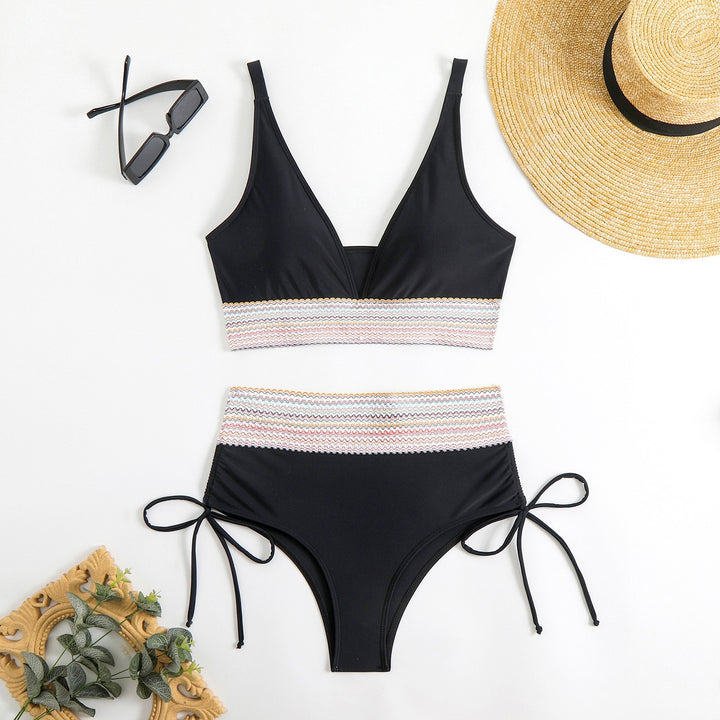 Damen Hochtailliertes Bikini-Set mit trendigen Schnürdetails Drune