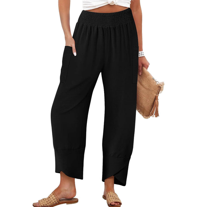 Damen Weite Sommerhose mit elastischem Bund und praktischen Taschen Drune