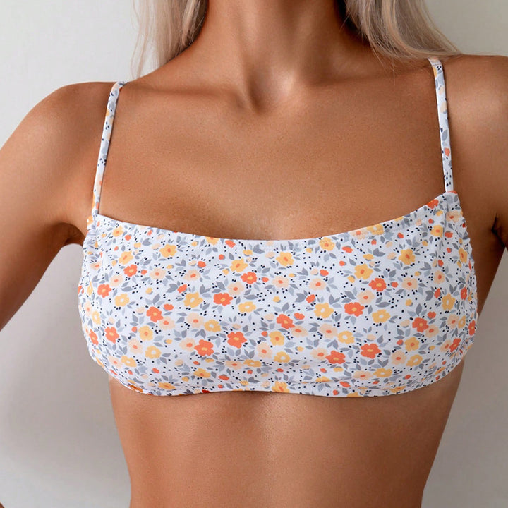 Damen Bandeau-Bikinioberteil mit floralen Mustern Drune