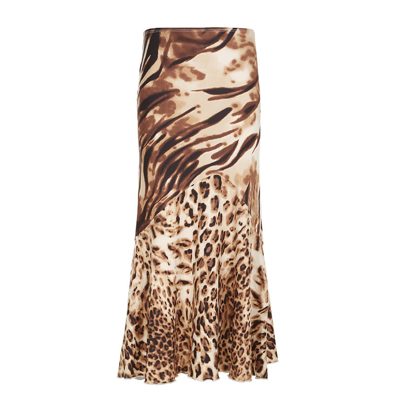 Damen Asymmetrischer Rock mit Rüschendetails und floralem Design Drune