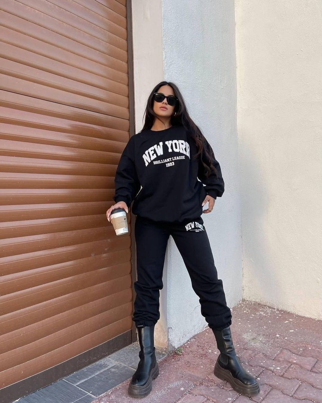 Damen lässiges Sweatshirt und Jogginghose Set Drune