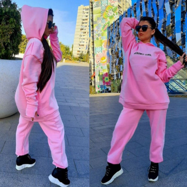 Damen Hoodie- und Jogginghose-Set mit weitem Schnitt Drune
