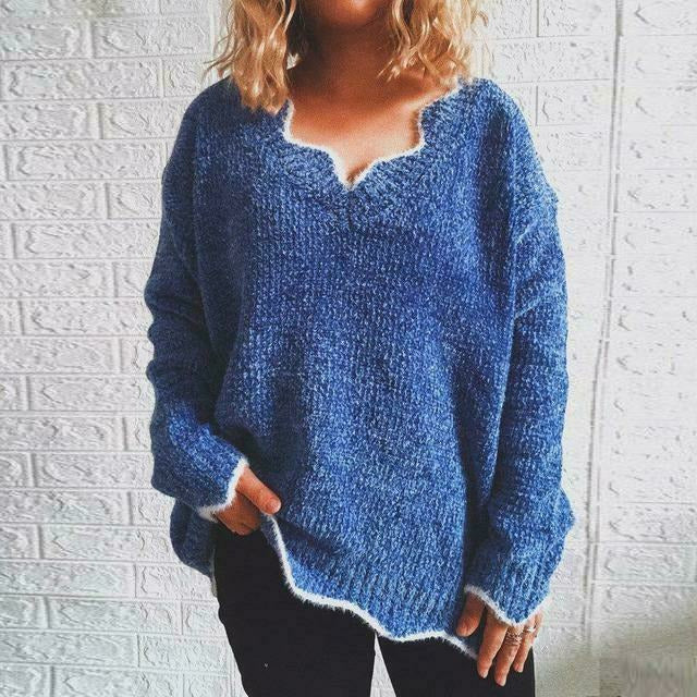 Drune | Pullover - Damen Herbst Einfarbiger Lässiger Pullover