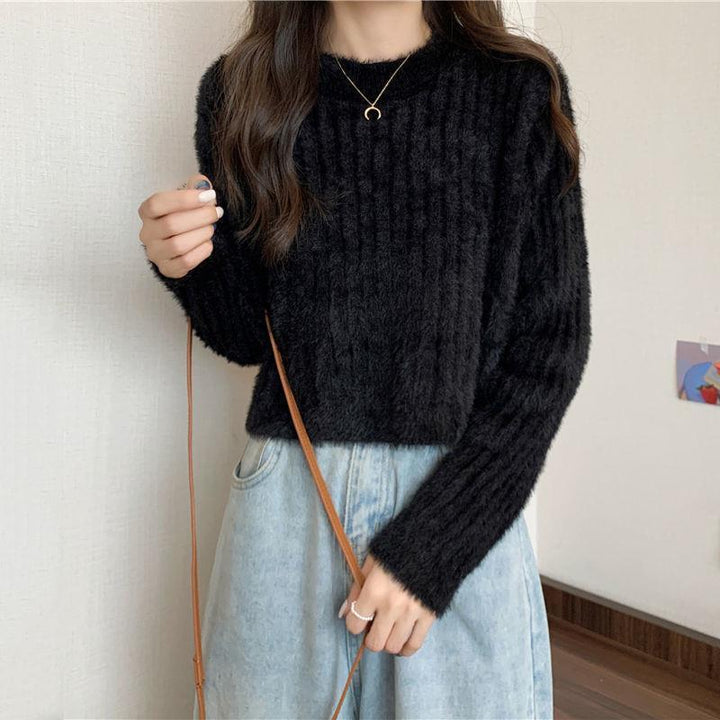Damen kuscheliger Strickpullover mit weichem Material Drune