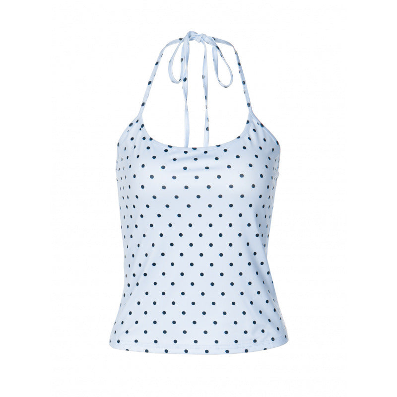 Damen Spaghettiträgertop mit verspieltem Punkte-Design und hochwertigem Stretchmaterial Drune