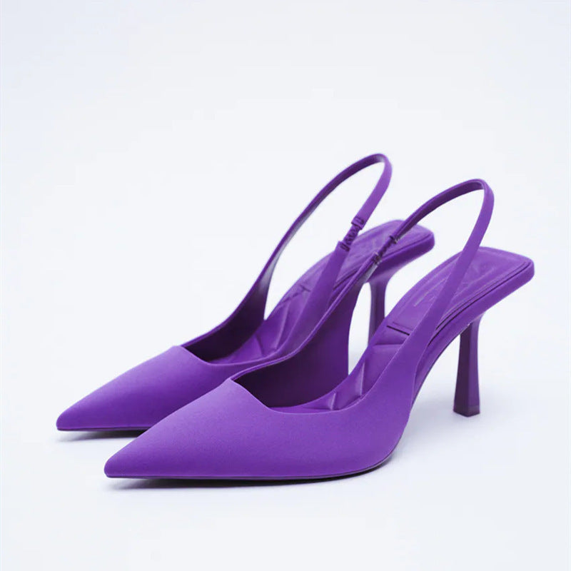 Damen elegante Slingback-Pumps mit spitzem Zehenbereich und hohem Absatz Drune