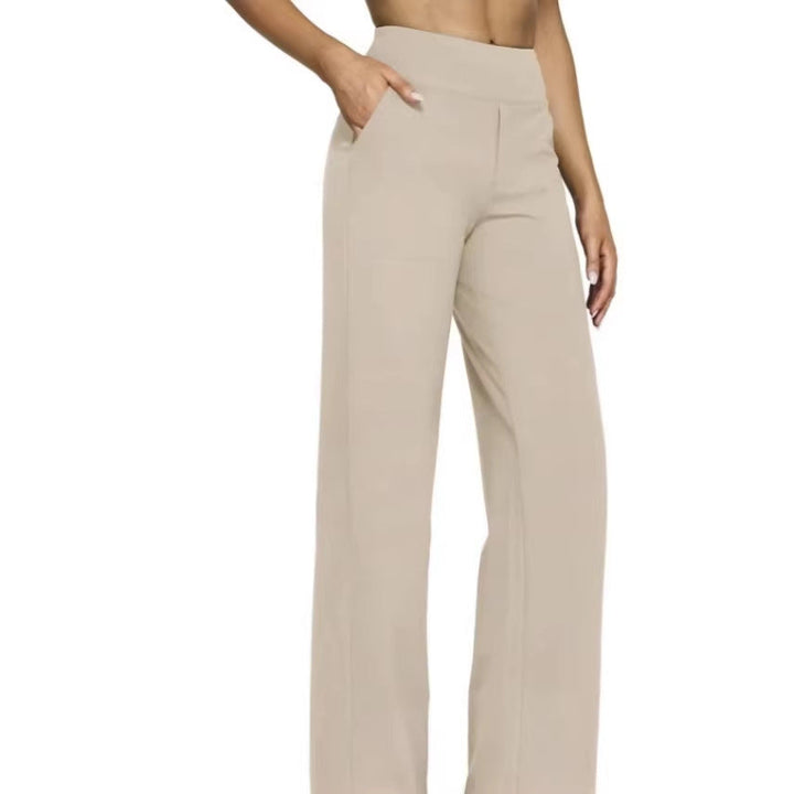 Damen Weit geschnittene Komfort-Hose mit elastischem Bund und praktischen Taschen Drune