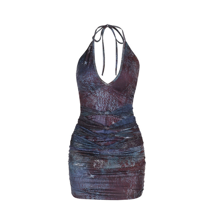 Damen Wickelkleid mit tiefem V-Ausschnitt und elastischem Tailleneinsatz Drune