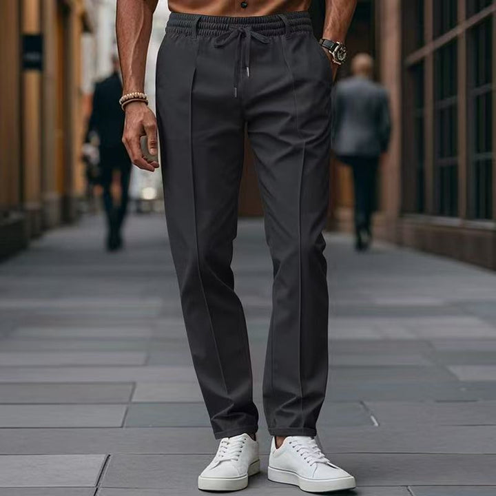 Herren elegante Freizeit-Hose mit elastischem Bund und seitlichen Eingrifftaschen Drune