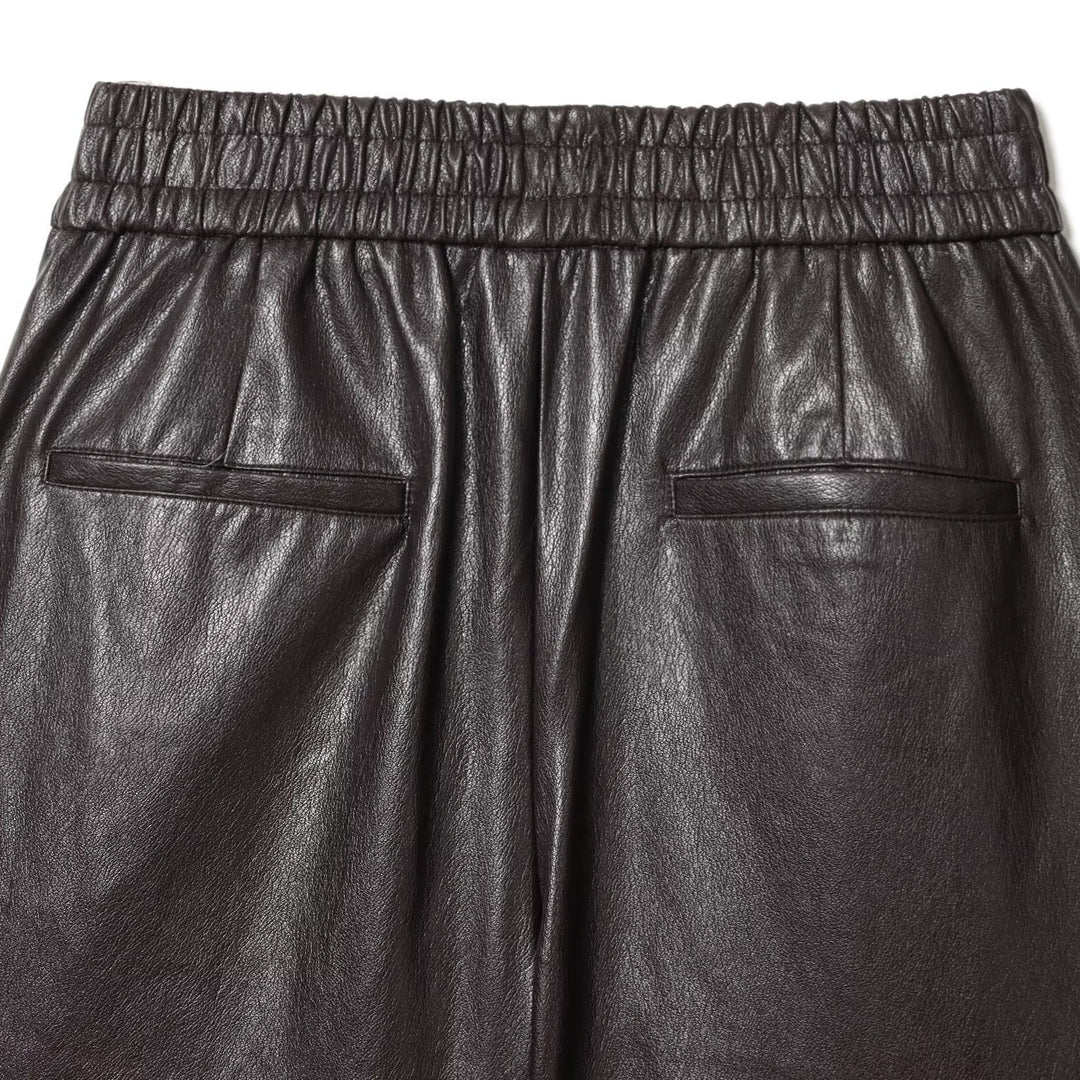 Damen Kunstleder Shorts mit elastischem Bund und modischen Details Drune