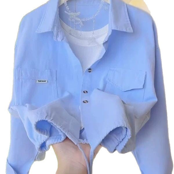 Damen Relaxed Fit Bluse mit aufgesetzten Taschen Drune
