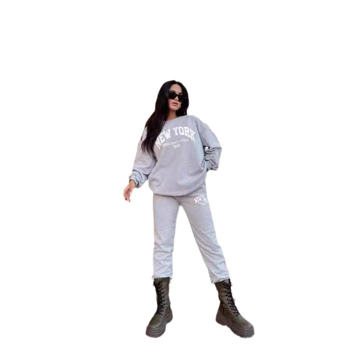 Damen lässiges Sweatshirt und Jogginghose Set Drune