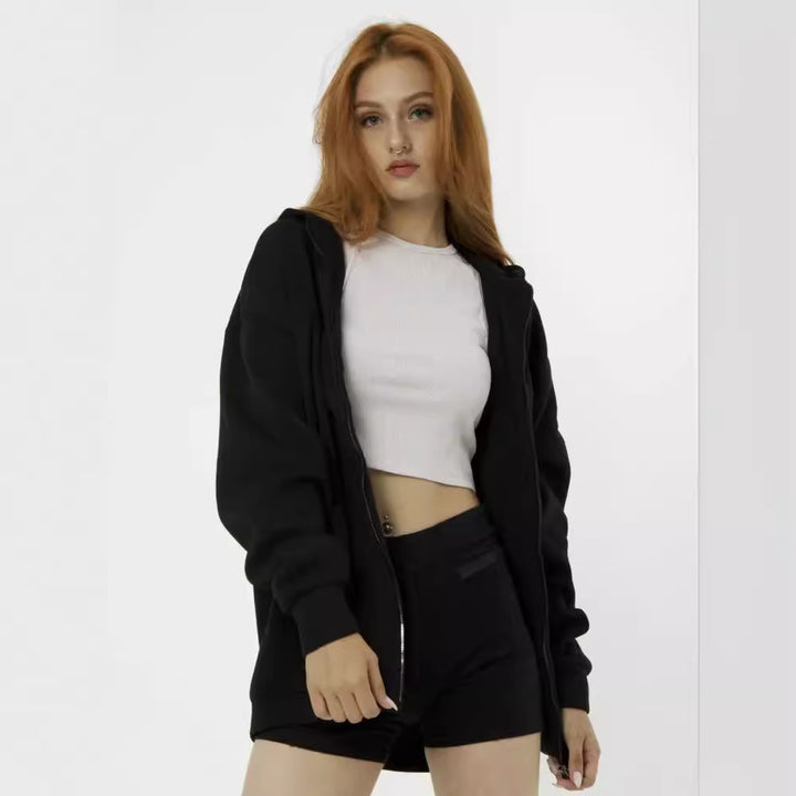 Damen oversized Kapuzenpullover mit weichem Innenfutter Drune