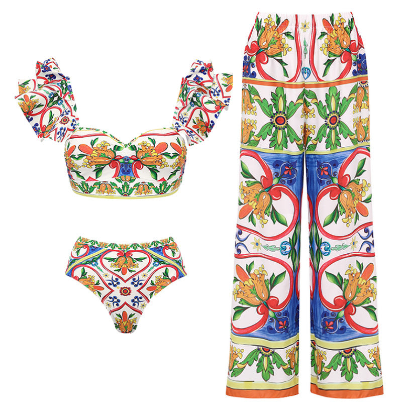 Damen Bikini-Top und Wickelrock Set Drune