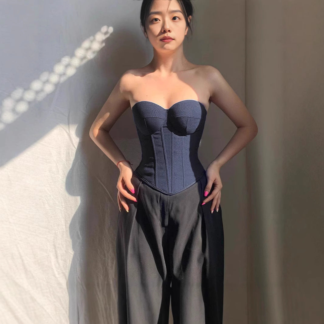 Damen Korsettoberteil mit verstärktem Bustier Drune