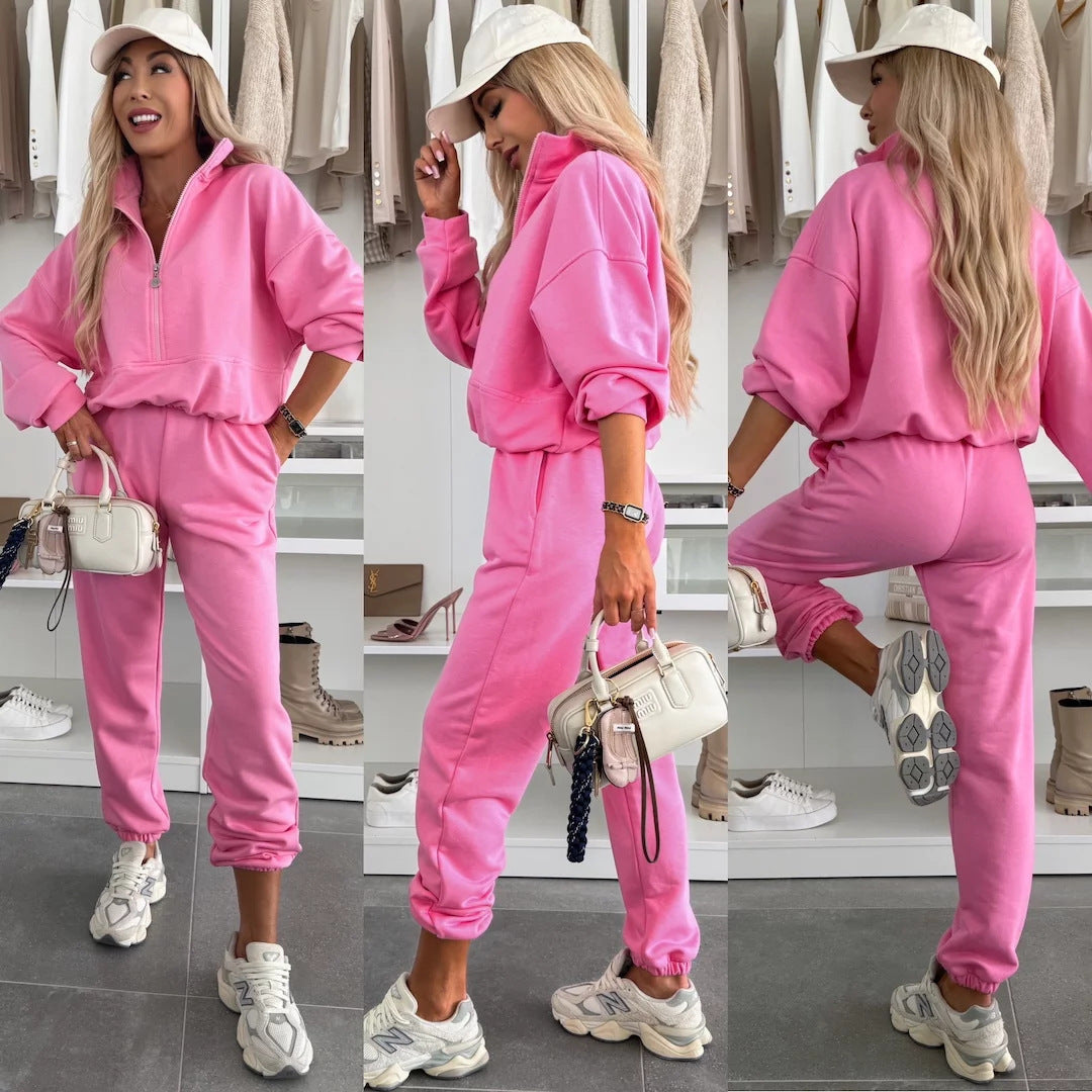 Damen Sportliches Sweatset mit hohem Kragen von Drune