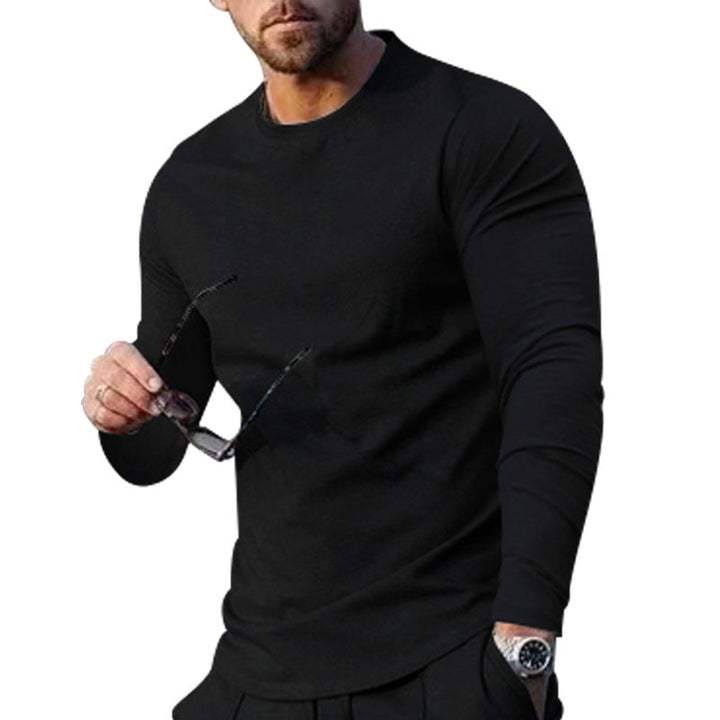 Herren hochwertiges Langarmshirt mit stylishem Rundhalsund und weicher Baumwollmischung Drune